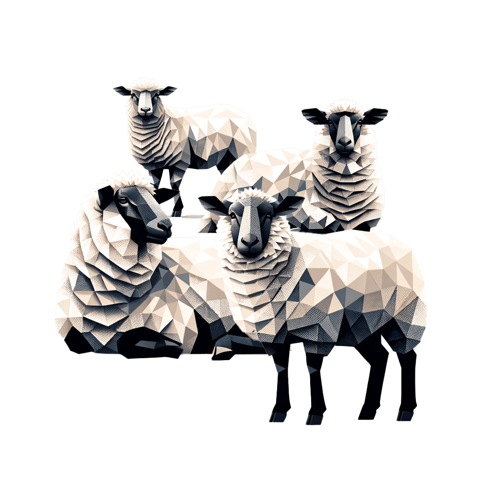 herd of sheep illustration